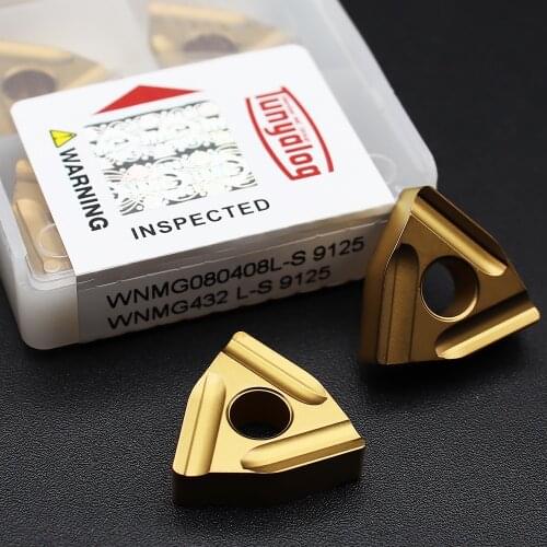 10pcs WNMG080404 L S 9125 Carbide inserts External Turning Blade CNC Lathe Tools WNMG080408 Tools for Steel
