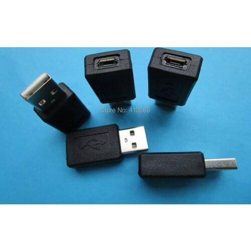 12 pcs USB Male Plug to Micro USB 5Pin Female Jack Adapter Connector Black Color
