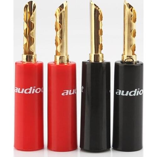 16pieces High quality 24k gold plated BFA 4mm Banana Plug hifi Speaker cable Connector