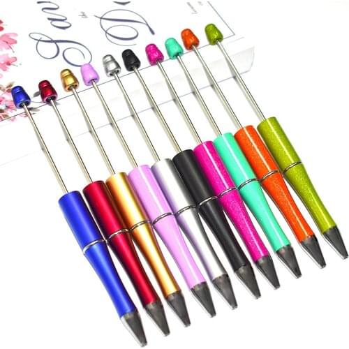 20pcs/lot BallPoint Pen Beaded Pen DIY Plastic Pen New Rotary Pen Wedding Office School Birthday Party Kids Gift Beadable Pen