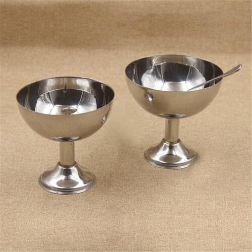Stainless steel ice cream cup metal dessert cup ice cream cup tall wine glass fruit salad bowl snack cup Kitchen Cooking Tools