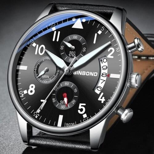 2021 New Top Brand Luxury Watch for Men Waterproof 24 Hour Date Quartz Clock Black Leather Sports WristWatch Relogio Masculino