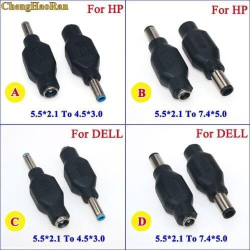 ChengHaoRan 100PCS 4.5 x 3.0 mm 7.4 x 5.0 mm DC Male to 5.5 x 2.1mm DC Female Power Plug Adapter Connector for DELL for HP