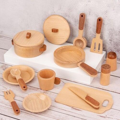 Childrens Natural Wood Color Preschool Toys Fruits And Vegetables Simulation Play House Kitchenware Cognitive Wooden Toys