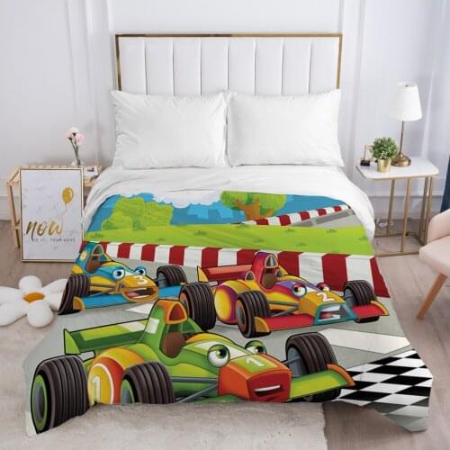 Cartoon Childrens Duvet cover Quilt/Blanket/Comfortable Case Bedding for kids baby girls 140x200 Single for Home Car racing