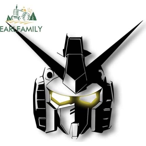 EARLFAMILY 13cm x 9.8cm GUNDAM Car Accessories Stickers JDM Polyethylene Oem Cartoon Glue Sticker Waterproof Sunscreen Vynil