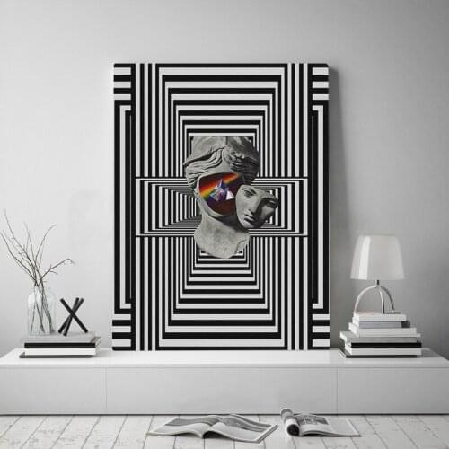 HD Prints Canvas Black and White Wall Art Painting Mind Twisting Modular Pictures Sculpture Home Decor Poster Living Room Frame