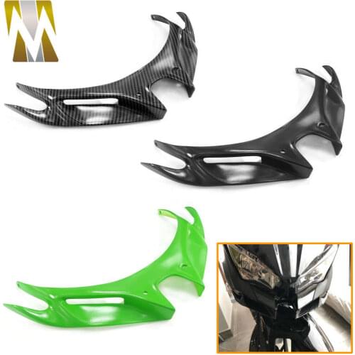 For Kawasaki Ninja 400 2018 Ninja400 2019 Motorcycle Front Mouth Shell Cover Fairing Pneumatic Winglets Tip Wing Protector Parts
