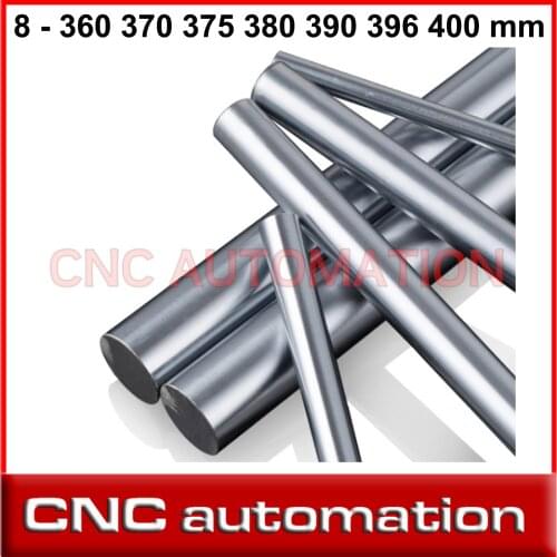 2pcs Axis linear shaft Rods 8 - 360 370 375 380 390 396 400 mm Cylinder Chrome Plated Smooth Rods 3d p cnc part