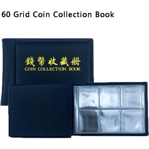 60 Grid Coin Storage Book Mini Coin Collection Book Coins Less Than 32mm In Diameter PU Collection Book Coin Album