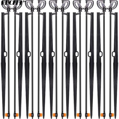 G Leaf-Typed Nozzle 360° Rotary Sprinkler with 50cm Stake Assembly 4/7mm Hose Garden Irrigation Plants Lawn Watering Misting Kit