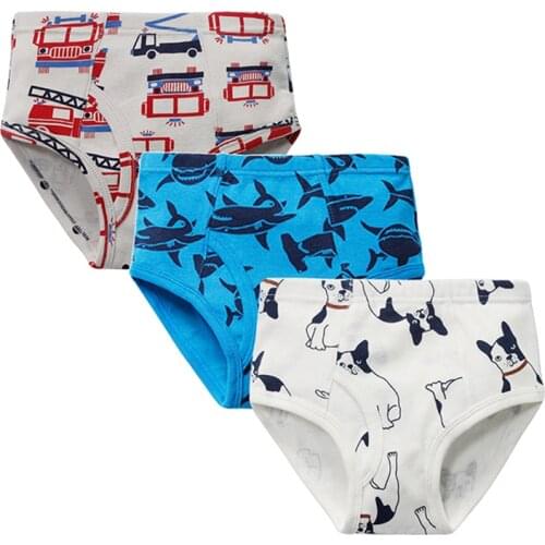 3Pieces Boys Printed Underwear Baby Cotton Panties Briefs Kids Panties For Children 2-10Years