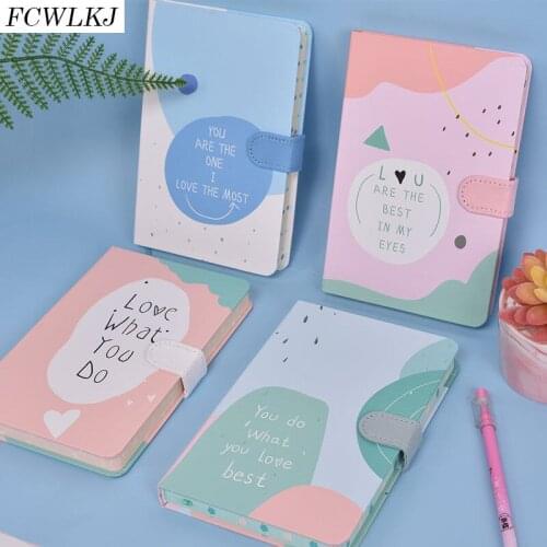 2021 New A5 Creative Girl Heart Magnetic Hand Ledger Cute Notebook School Student Diary Planner Student Stationery