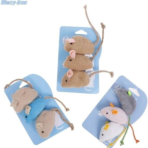 New 3pcs/lot Mix Pet Catnip Mice Cats Toys Fun Plush Mouse Cat Toy For Pet Little fat mouse Cat Toys