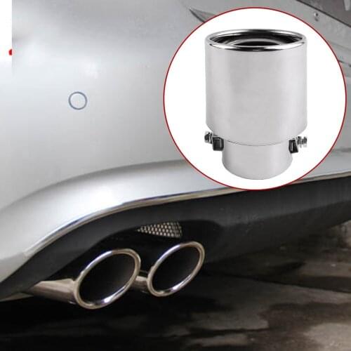 New Hot Universal Car Exhaust Muffler Tip Stainless Steel Pipe Chrome Trim Modified Car Tail Throat Liner Pipe Exhaust System