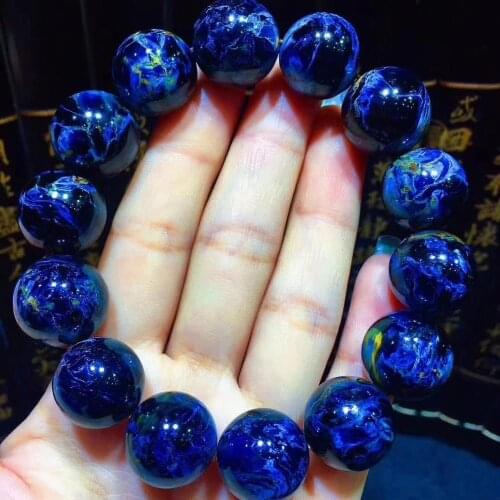 Natural Blue Pietersite Stretch Gemstone Round Beads Bracelet 16mm From Namibia AAAAAA Certificate