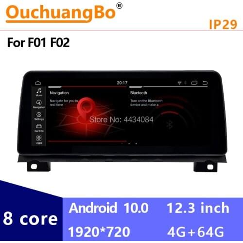 Ouchuangbo 12.3 Inch Android 10 Car Radio Stereo Head Unit for 7 Series F01 F02 2009-2015 NBT CIC With 8 Core 4GB 64GB 1920*720