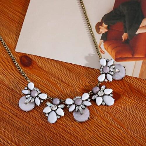 Fashion Multiple Cute Flower Pendant Necklace Female Chain Collar Necklace 2021 Bohemian Vintage Jewelry Gift
