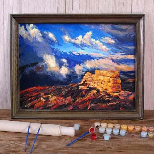 Landscape Above The Clouds DIY Painting By Numbers Set Oil Paints 40*50 Oil Painting Home Decoration Children Handicraft