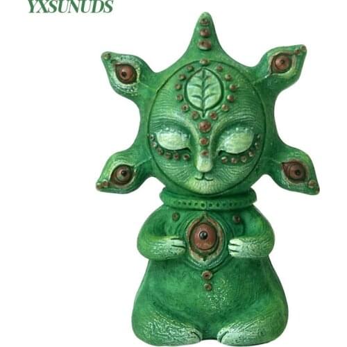 Resin Garden Statue Resin Crafts Cute Alien Small Ornaments Cartoon Game Character Home Desktop Decoration Gifts Dropshipping