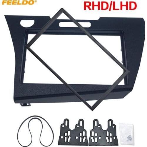 FEELDO Auto 2Din Fascia Frame Radio Panel for Honda CRV CRZ CR-Z (RHD/LHD) Dash Fitting Kit Installation Plate Bezel #HQ4953