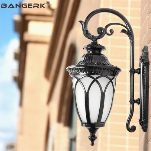 Retro Europe Outdoor Wall Lamp Waterproof LED Porch Lights Glass Aluminum Lighting Sconce Wall lamps Garden Balcony Fixtures