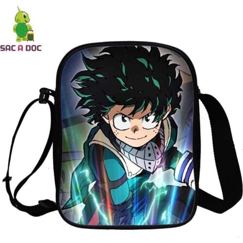 Anime Boku No Hero Academia Print Messenger Bag for Women Boy Girl Crossbody Bag Small 3D Boku No Hero Academia Men Shoulder Bag