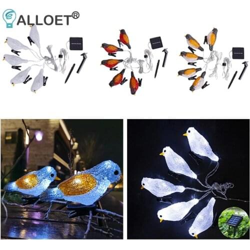 Acrylic Bird String Lights LED Solar Fairy Lights Garland Landscape Lamp Outdoor Waterproof Garden Decoration Tree Decoration