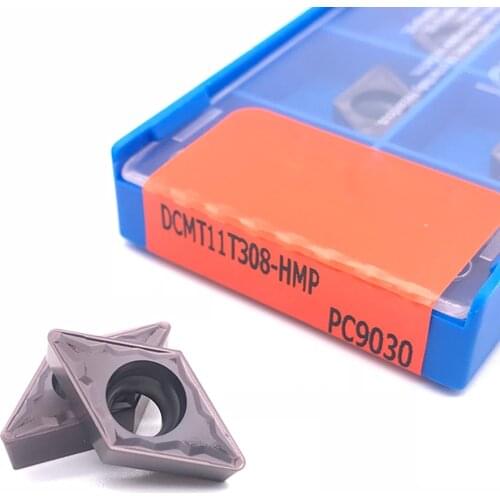 10pcs DCMT11T308 PC9030 External Turning Tool HMP Carbide Insert Lathe Cutting CNC Tools dcmt11t308 for stainless steel