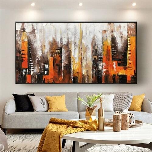 Top aritist Large 100%Handpainted Canvas Oil Painting modern Abstract colorful landscape Picture Wall Art Living Room home Decor