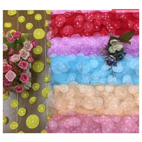 Three dimensional laser dot embroidery lace childrens wedding dress lace embroidery fabric