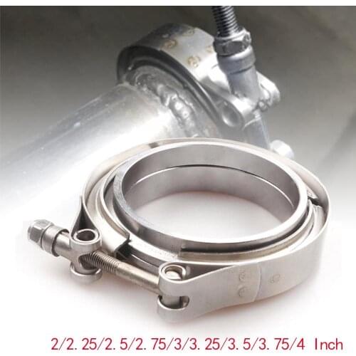 2/2.25/2.5/2.75/3/3.25/3.5/3.75/4 Inch V-Band Clamp Stainless Steel V-Band Flange Kit For Exhaust Pipes Car Exhaust System