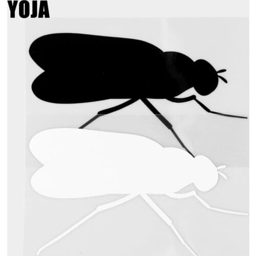 YOJA 15.1×8.7CM Resting Flies Cartoon Pattern Animals Vinyl Decal Car Stickers Black/Silver 19C-0485