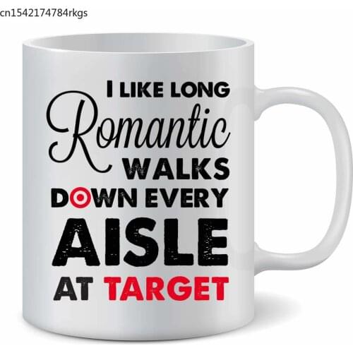 Funny Mugs for Women - I like long walks down the aisle at Target ceramic mug. A funny gift for friends, moms and grandmothers