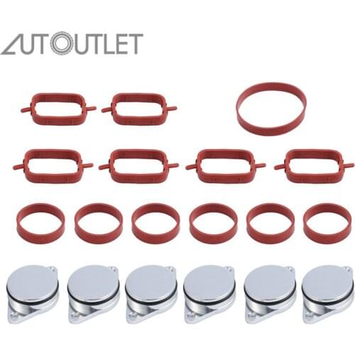 AUTOUTLET 6PCS 33mm Swirl Flap Blanks + Intake Manifold Gasket for BMW M47N M47TU M47TUD20 Disel Swirl Flap Blanks