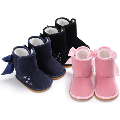 Winter Sweet Newborn Baby Girls Princess Winter Boots First Walkers Soft Soled Infant Toddler Kids Girl Footwear Shoes