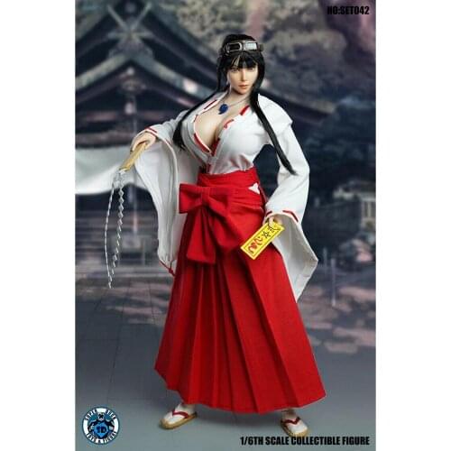 1/6 Scale SET042 COSPLAY Japanese Witch Head Sculpt Clothes Set Fit 12" Large Breast Flexible Body Figure Model JOQ-09F-BS01