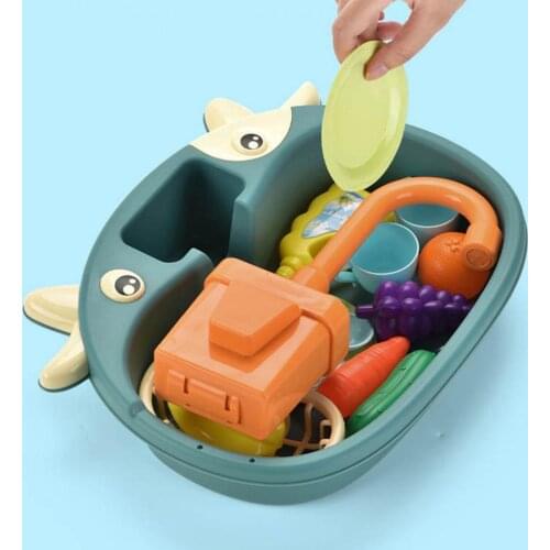 1 Set Funny Safe Kitchen Supplies Toy Durable Plastic Automatic 180 Degree Rotatable Educational Sink Washing Toys for Kids Hot