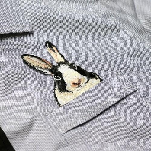 1 Piece rabbit patches for clothing embroidered patch iron on patches DIY accessories badge embroidery clothes sticker