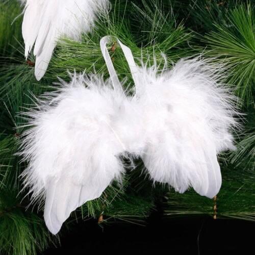 10PCS Angel White Feather Wing Hanging Wedding Hot New Feather Angel Wings Christmas Home Decoration