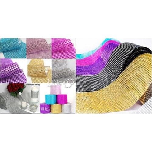 10yard/roll 4.75" 24 Rows manmade Diamond Mesh yards wrap Rhinestone Ribbon Crystal trim Wrap sparkle bling ribbon Wedding decor