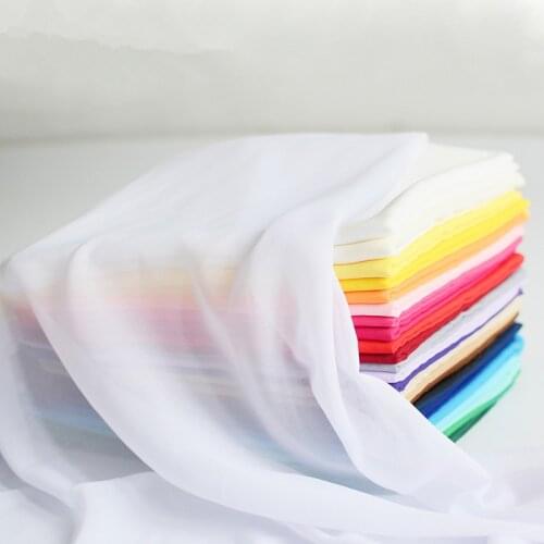 150cm*100cm Chiffon Fabric Sheer Bridal Wedding Dress Lining Fabric Skirt Party Decorator Georgette tulle dress material