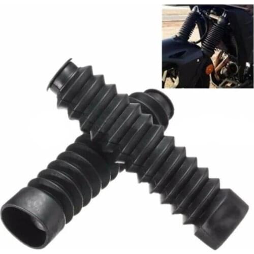 2Pcs Fork Bellows Front Black Universal Off-road Motorcycle Rubber Boot Dust Cap 13 Section Rubber Front Fork Boot NEW