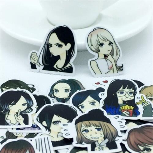 40 Pcs Fresh little girl paper Stickers kawaii Decal For Phone Laptop Bicycle Notebook Backpack Kids Toy stickers scrapbooking