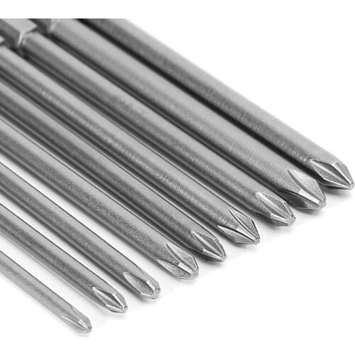 9 Pcs 1/4'' 100mm S2 Magnetic Hex Cross Head PH1 PH2 Electric Screwdriver Bit