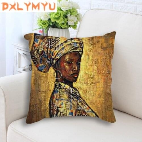 African Paintings Printed Decorative Cushion Covers Africa Paintings Awesome African art Pillowcase For Sofa Seat Throw Pillow