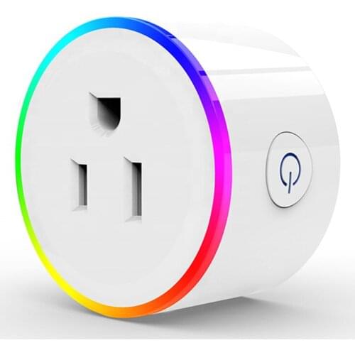 US Wireless Tuya APP Smart Socket With RGB LED Light Mini Smart Plug works with Alexa Google Home