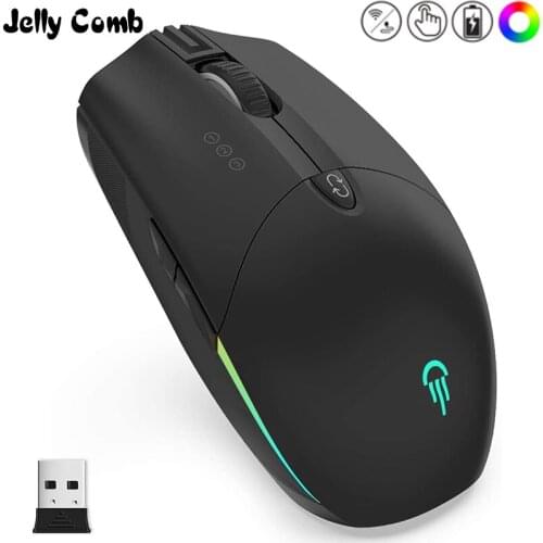 Jelly Comb Bluetooth Wireless Mouse RGB LED Rechargeable Mouse USB Slient Click Bluetooth Mouse for iPad Laptop Gaming Mause