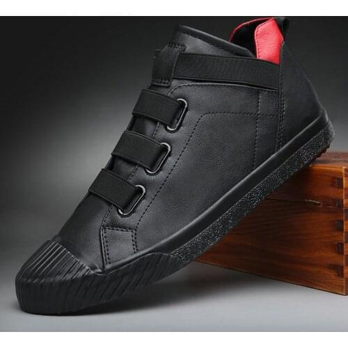 Brand Men Shoes Casual Leather Fashion Trendy Black GRAY Brown Flat Shoes for Men Drop Shipping A31-24