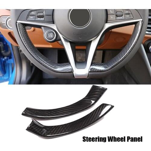 For Alfa Romeo Giulia 2017-2018 Real Carbon Fiber Steering Wheel Decorative Trim